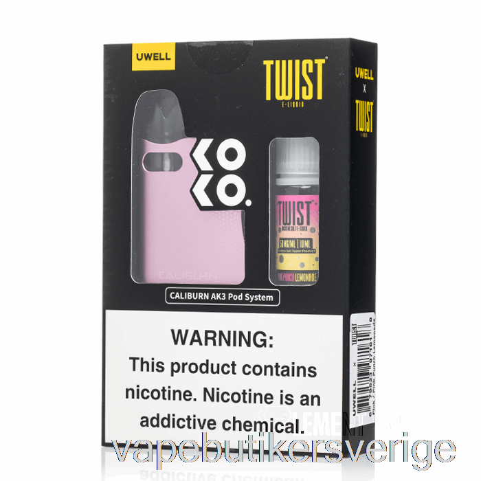 Vape Sverige Uwell X Dv Caliburn Ak3 Kit + 50mg Nic Salt [rosa] Twist E-vätska - Rosa Punch Lemonad